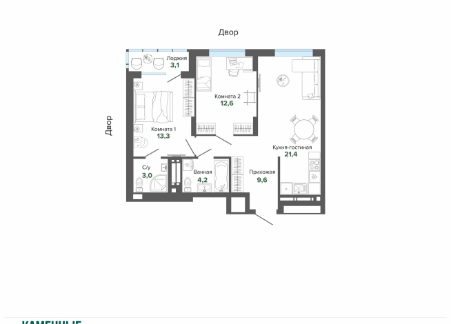67.11 м² | 18 - 25 эт.