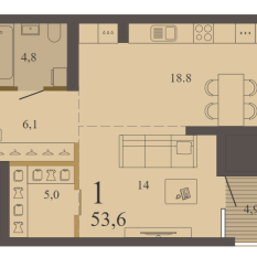 53.60 м² | 5 - 8 эт. 00
