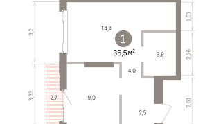 36.00 м² | 5 - 25 эт.