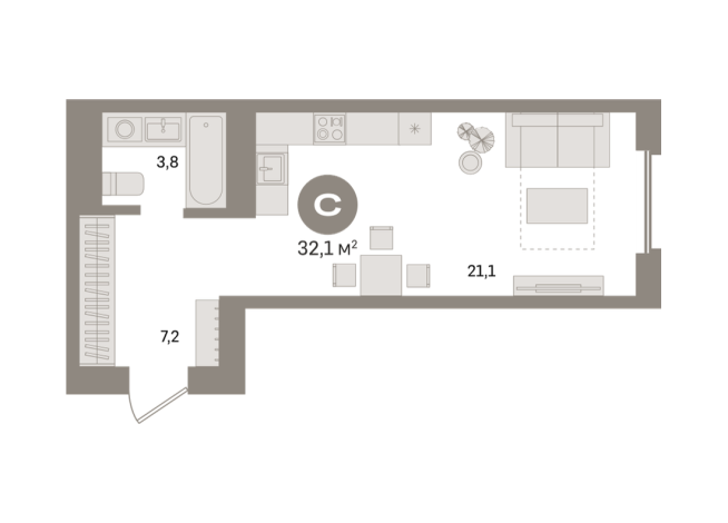 32.00 м² | 6 - 24 эт.