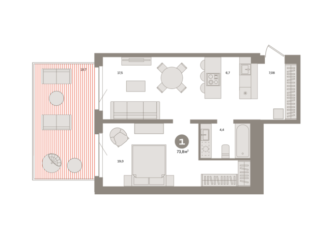 73.00 м² | 2 - 16 эт.
