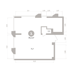 74.00 м² | 5 - 21 эт. 01