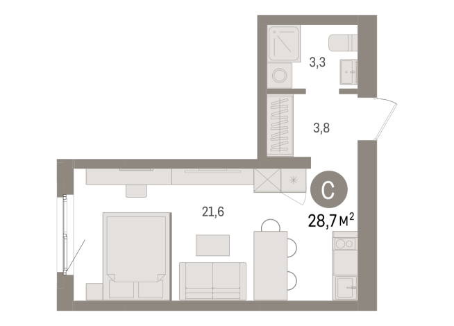 28.00 м² | 4 - 8 эт.
