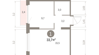 33.00 м² | 9 - 9 эт.