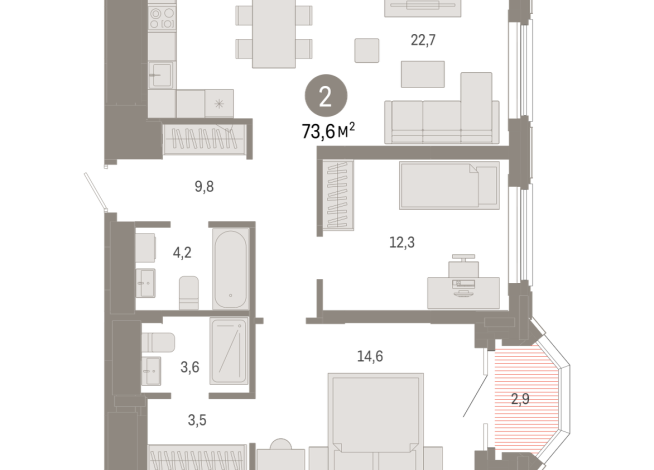 73.00 м² | 11 - 24 эт.