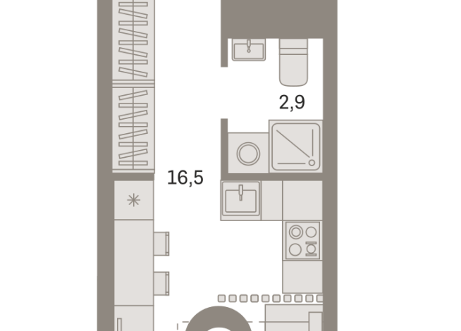 22.00 м² | 3 - 8 эт.