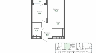 47.03 м² | 9 - 25 эт.