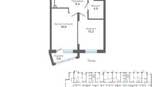 45.46 м² | 11 - 25 эт.