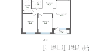 67.05 м² | 18 - 24 эт.