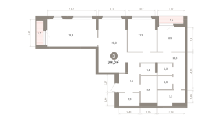 106.00 м² | 7 - 16 эт.