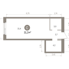 31.00 м² | 8 - 15 эт. 00