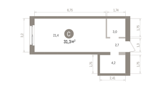 31.00 м² | 8 - 15 эт.