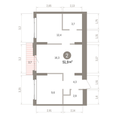 51.00 м² | 3 - 7 эт. 00