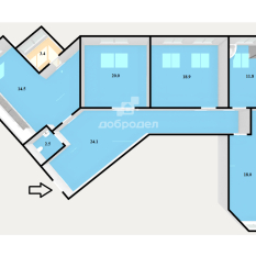 3-к квартира | 110.00 м² | 9 - 16 эт. 00