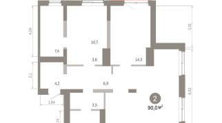 89.00 м² | 8 - 8 эт.