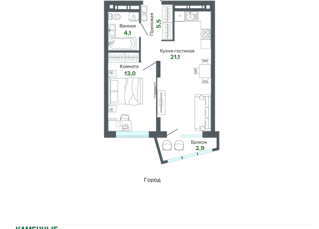 46.51 м² | 22 - 25 эт.