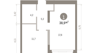 38.00 м² | 4 - 24 эт.