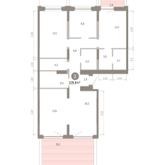 129.00 м² | 2 - 9 эт. 00