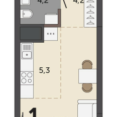 26.70 м² | 10 - 30 эт. 00