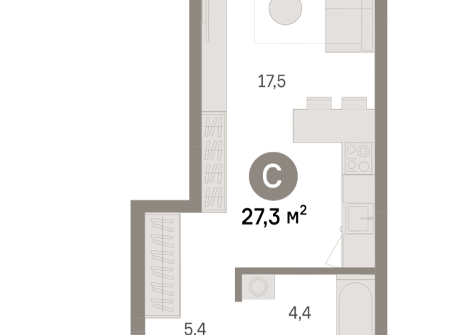 27.00 м² | 3 - 16 эт.