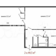 2-к квартира | 44.30 м² | 2 - 5 эт. 61