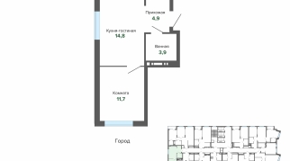 35.29 м² | 14 - 25 эт.
