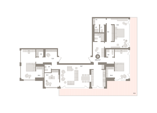 246.00 м² | 24 - 24 эт.