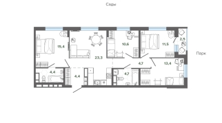 95.01 м² | 7 - 24 эт.