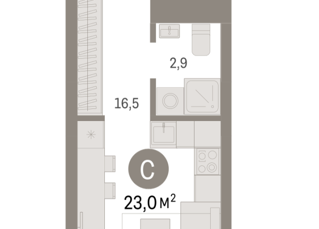 23.00 м² | 4 - 8 эт.