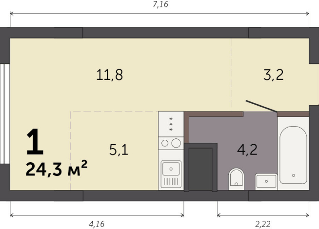 24.30 м² | 9 - 32 эт.