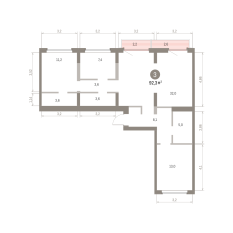 92.00 м² | 9 - 9 эт. 00