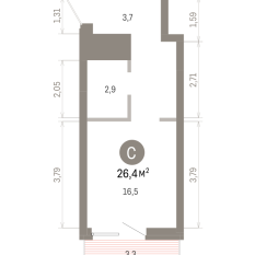 26.00 м² | 3 - 8 эт. 00
