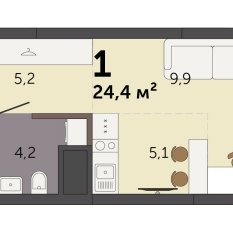 24.40 м² | 6 - 32 эт. 00