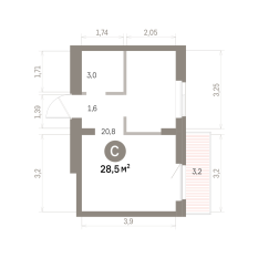 28.00 м² | 8 - 9 эт. 00