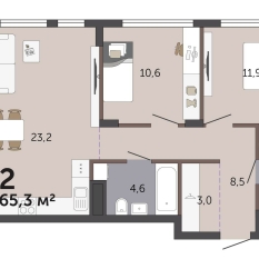 65.30 м² | 5 - 19 эт. 00