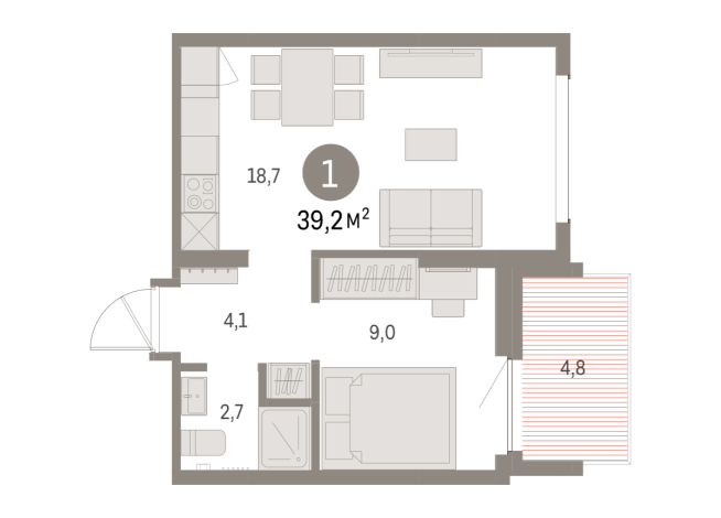 39.00 м² | 9 - 9 эт.