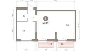 53.00 м² | 9 - 9 эт.