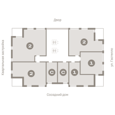 20.00 м² | 13 - 16 эт. 00