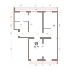 96.00 м² | 7 - 8 эт. 00
