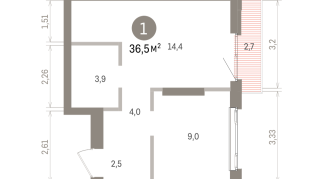 36.00 м² | 14 - 25 эт.