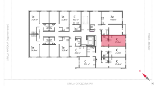 21.80 м² | 5 - 8 эт.