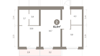 61.00 м² | 6 - 8 эт.