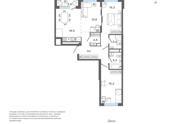 83.22 м² | 17 - 24 эт.