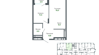 46.63 м² | 23 - 25 эт.