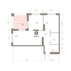 67.00 м² | 8 - 8 эт. 00