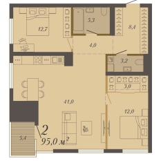 95.00 м² | 5 - 8 эт. 00