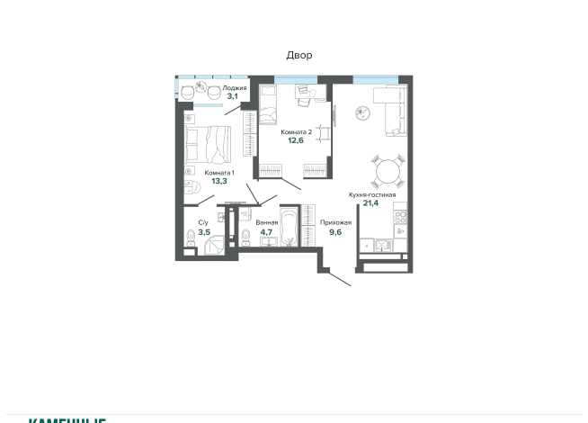 67.98 м² | 7 - 25 эт.