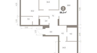 86.00 м² | 4 - 9 эт.