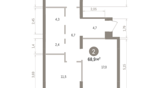 68.00 м² | 2 - 7 эт.