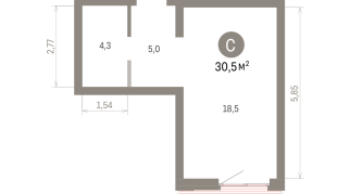 30.00 м² | 7 - 9 эт.